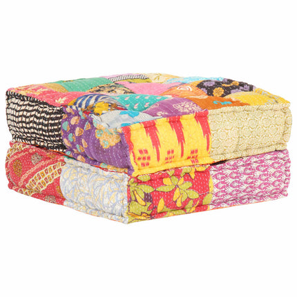 Puff 70 x 70 x 34 cm Patchwork Tyg