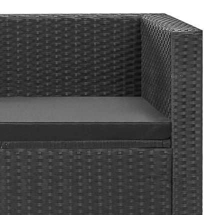 Loungegrupp för trädgården med dynor 4 delar konstrotting svart