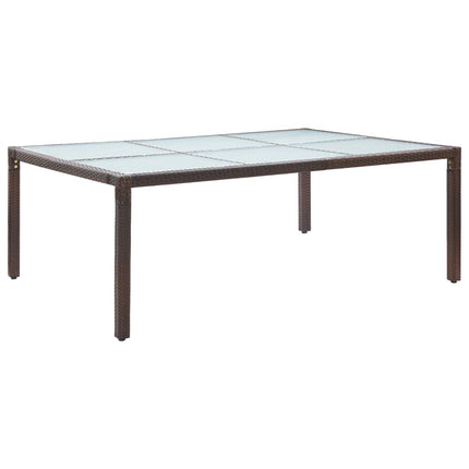 Matbord för trädgården brun 200x150x74 cm konstrotting