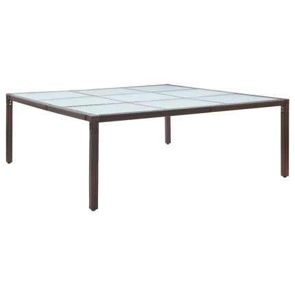 Trädgårdsbord brun 200x200x74 cm konstrotting