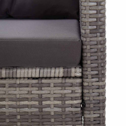 Trädgårdssoffa 2-sits med dynor grå 124 cm konstrotting