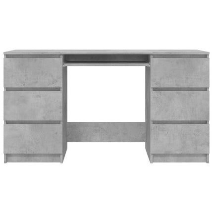 Skrivbord betonggrå 140x50x77 cm konstruerat trä