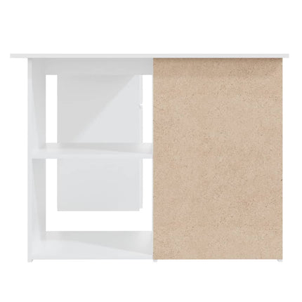 Hörnskrivbord vit 145x100x76 cm konstruerat trä
