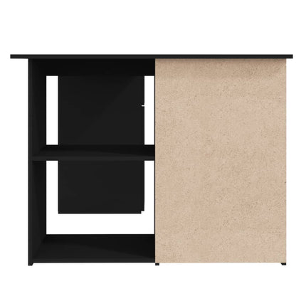 Hörnskrivbord svart 145x100x76 cm konstruerat trä