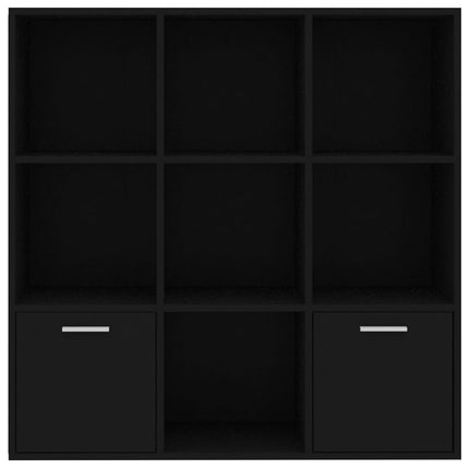 Bokhylla svart 98x30x98 cm konstruerat trä