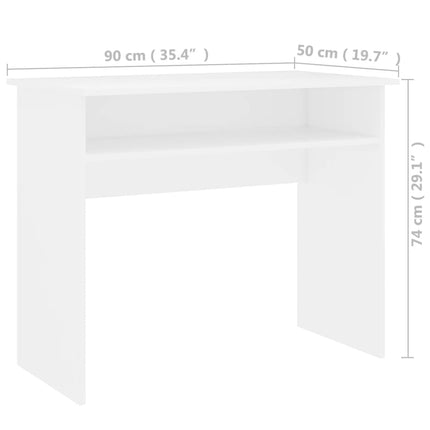 Skrivbord vit 90x50x74 cm konstruerat trä