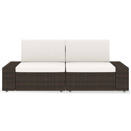 Modulsoffa 2-sits konstrotting brun