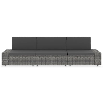 Modulsoffa 3-sits konstrotting grå
