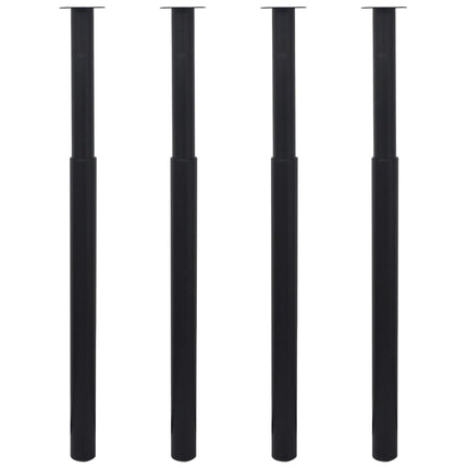 Justerbara bordsben 4 st 710 mm-1100 mm svart
