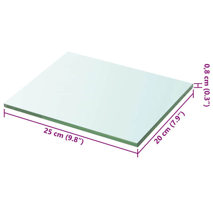 Hyllplan 2 st glas genomskinlig 20x25 cm