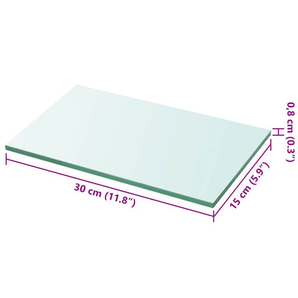 Hyllplan 2 st glas genomskinlig 30x15 cm