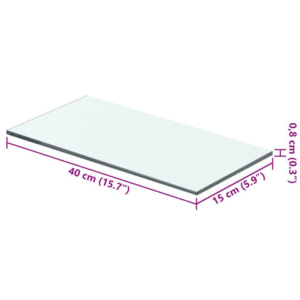 Hyllplan 2 st glas genomskinlig 40x15 cm