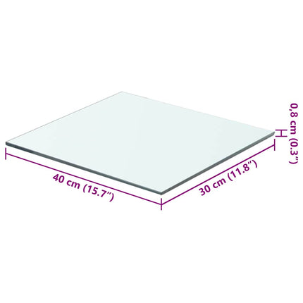 Hyllplan 2 st glas genomskinlig 40x30 cm