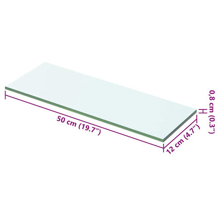 Hyllplan 2 st glas genomskinlig 50x12 cm
