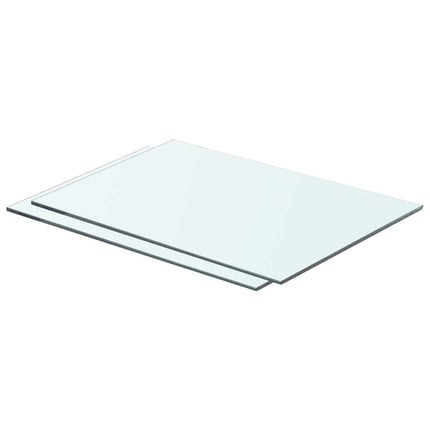 Hyllplan 2 st glas genomskinlig 50x30 cm