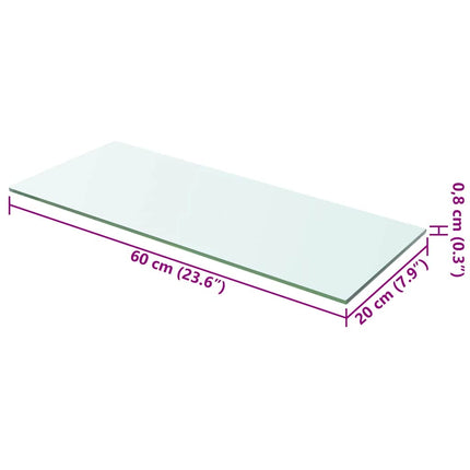 Hyllplan 2 st glas genomskinlig 60x20 cm