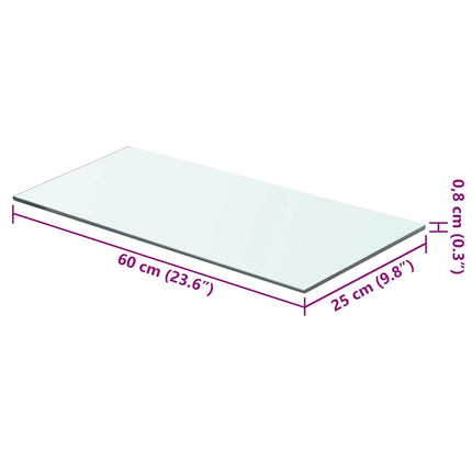 Hyllplan 2 st glas genomskinlig 60x25 cm