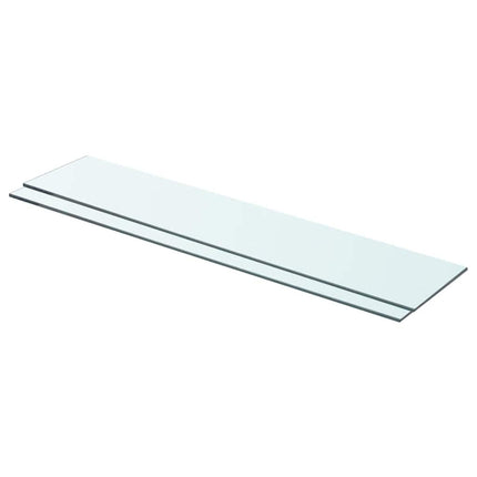 Hyllplan 2 st glas genomskinlig 70x15 cm