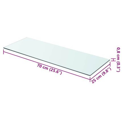 Hyllplan 2 st glas genomskinlig 70x25 cm