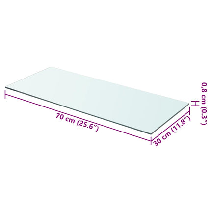 Hyllplan 2 st glas genomskinlig 70x30 cm