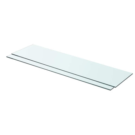 Hyllplan 2 st glas genomskinlig 80x20 cm
