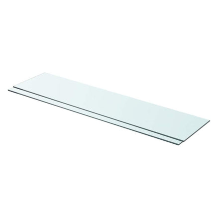 Hyllplan 2 st glas genomskinlig 90x20 cm