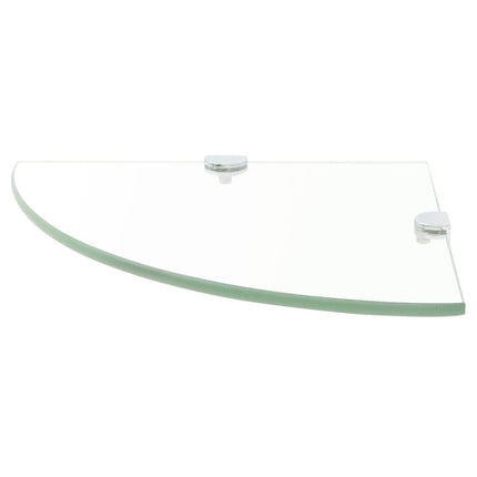 Hörnhyllor 2 st kromade hyllkonsoler glas genomskinligt 25x25cm