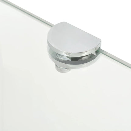 Hörnhyllor 2 st kromade hyllkonsoler glas genomskinligt 25x25cm
