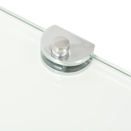 Hörnhyllor 2 st kromade hyllkonsoler glas genomskinligt 25x25cm