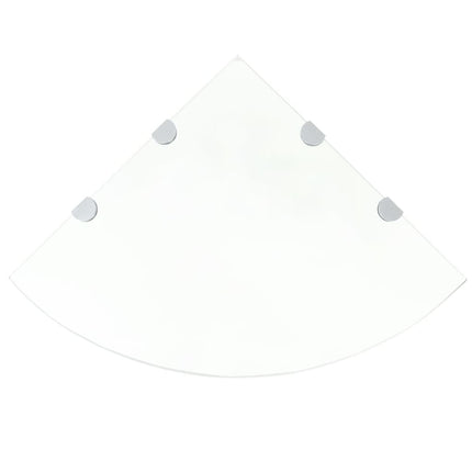 Hörnhyllor 2 st kromade hyllkonsoler glas genomskinlig 45x45 cm