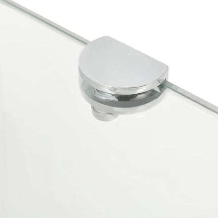 Hörnhyllor 2 st kromade hyllkonsoler glas genomskinlig 45x45 cm