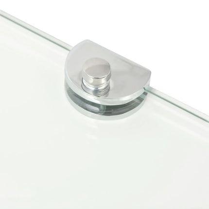 Hörnhyllor 2 st kromade hyllkonsoler glas genomskinlig 45x45 cm