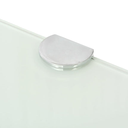 Hörnhyllor 2 st kromade hyllkonsoler glas vit 25x25 cm