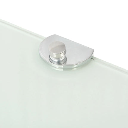 Hörnhyllor 2 st kromade hyllkonsoler glas vit 35x35 cm