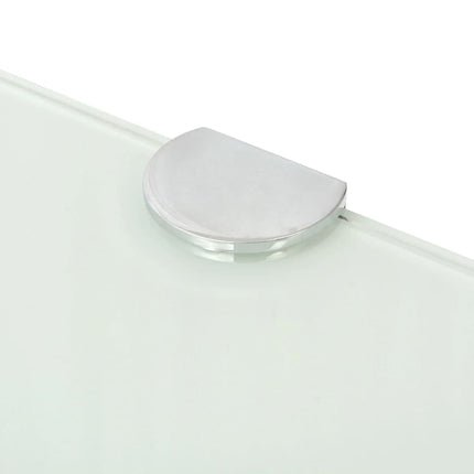 Hörnhyllor 2 st kromade hyllkonsoler glas vit 35x35 cm
