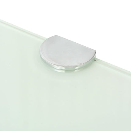 Hörnhyllor 2 st kromade hyllkonsoler glas vit 45x45 cm