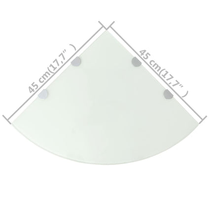 Hörnhyllor 2 st kromade hyllkonsoler glas vit 45x45 cm