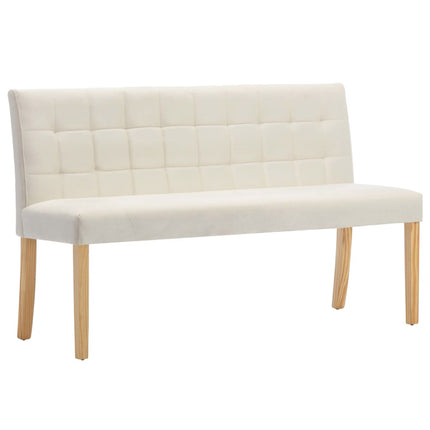 Bänk 140 cm gräddvit sammet