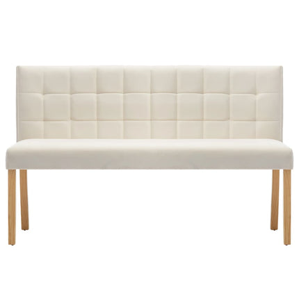 Bänk 140 cm gräddvit sammet