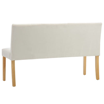 Bänk 140 cm gräddvit sammet
