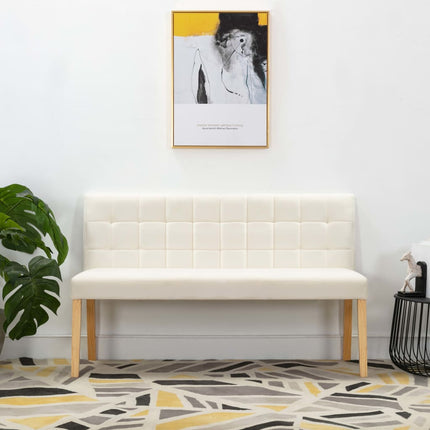Bänk 140 cm gräddvit sammet