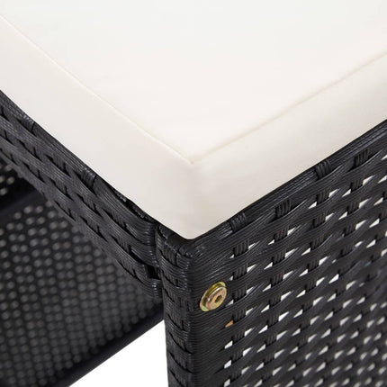 Bargrupp för trädgården konstrotting 9 delar svart