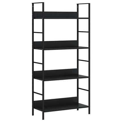 Bokhylla 4 hyllplan svart 60x27,6x124,5 cm konstruerat trä