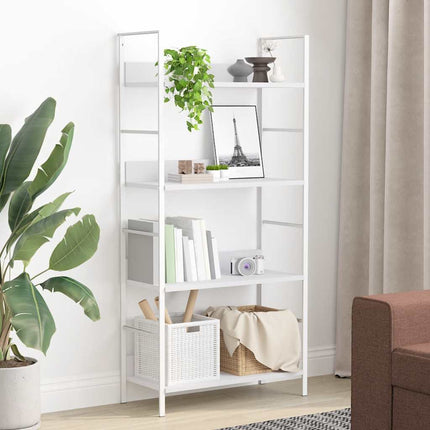 Bokhylla 4 hyllor vit 60x27,6x124,5 cm konstruerat trä