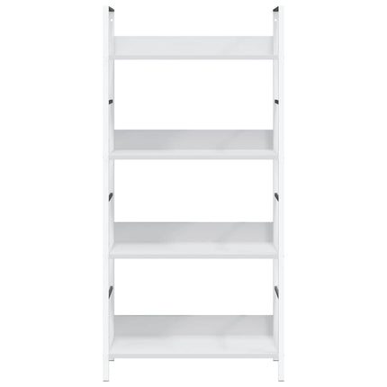 Bokhylla 4 hyllor vit 60x27,6x124,5 cm konstruerat trä