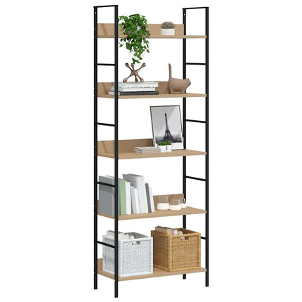Bokhylla 5 hyllplan ek 60x27,6x158,5 cm konstruerat trä
