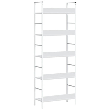 Bokhylla 5 hyllor vit 60x27,6x158,5 cm konstruerat trä