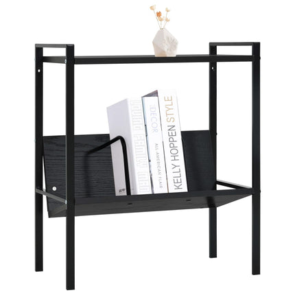 Bokhylla 2 hyllplan svart 52x28x59 cm konstruerat trä