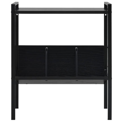 Bokhylla 2 hyllplan svart 52x28x59 cm konstruerat trä