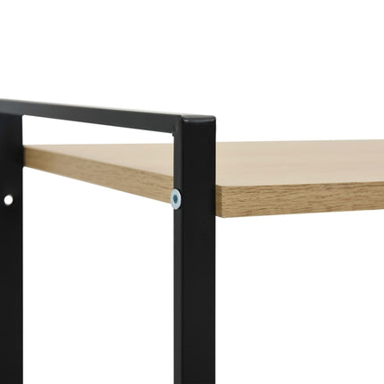 Bokhylla 2 hyllplan svart och ek 52x28x59 cm konstruerat trä
